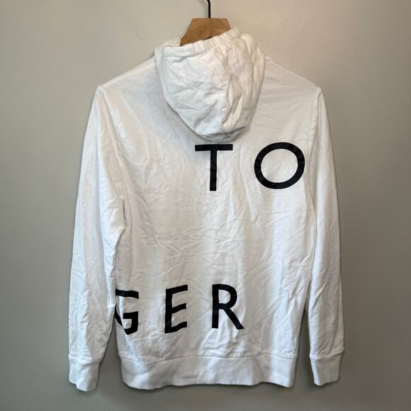 Tommy Hilfiger All Over Print Logo Women's Hoodie Sweatshirt White Size Small - Picture 4 of 6
